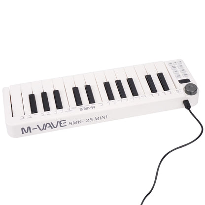 Smk-25Mini MIDI Keyboard Rechargeable 25-Key MIDI Control Keyboard Instrument Mini Portable USB Keyboard MIDI Controller