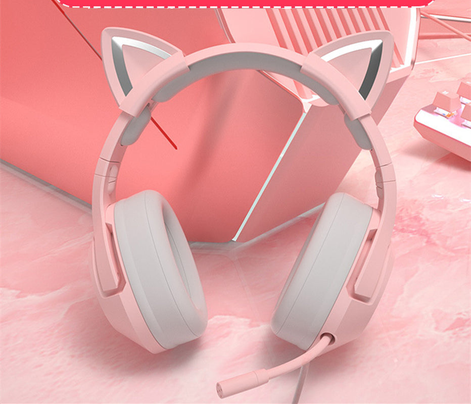 Head-Mounted Gaming Gaming Cute Girls Wired Computer Headset